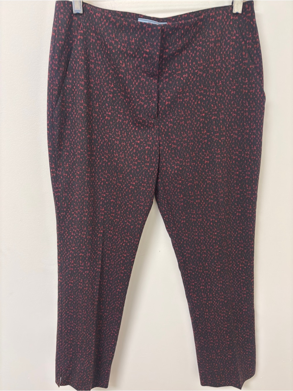 Prada Black Pants with Red Microprint